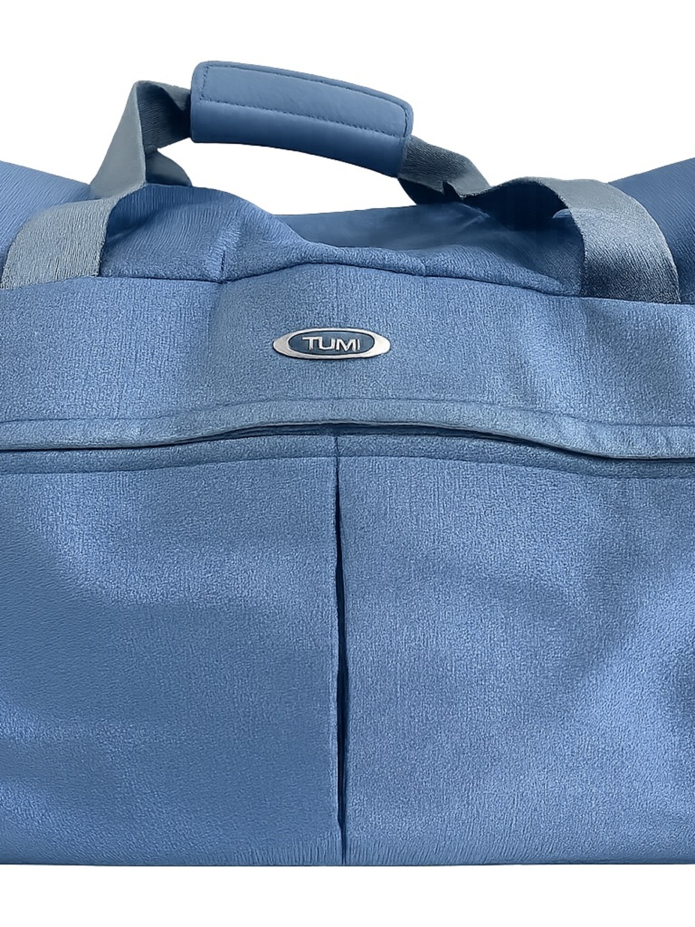 Tumi Light Blue Duffel Bag with Front & Side Pockets 21”